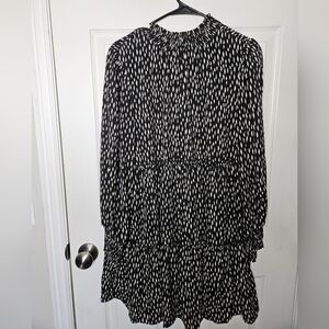 Loveriche Lined Ruffled High Smocked Neck Dress Size Medium